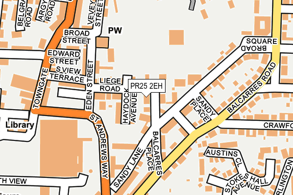 PR25 2EH map - OS OpenMap – Local (Ordnance Survey)