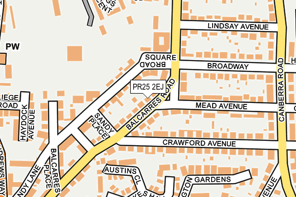PR25 2EJ map - OS OpenMap – Local (Ordnance Survey)