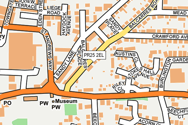PR25 2EL map - OS OpenMap – Local (Ordnance Survey)