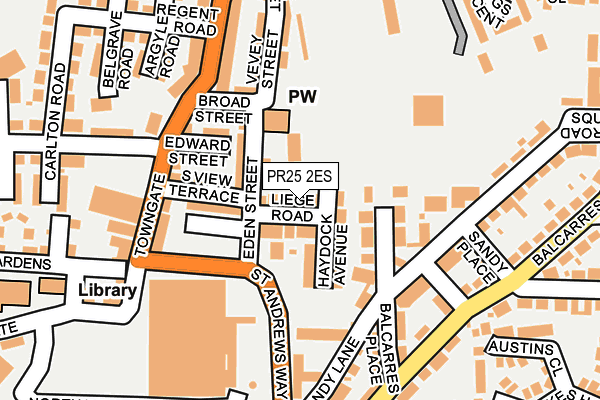 PR25 2ES map - OS OpenMap – Local (Ordnance Survey)