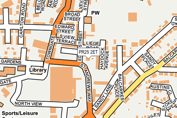 PR25 2ET map - OS OpenMap – Local (Ordnance Survey)