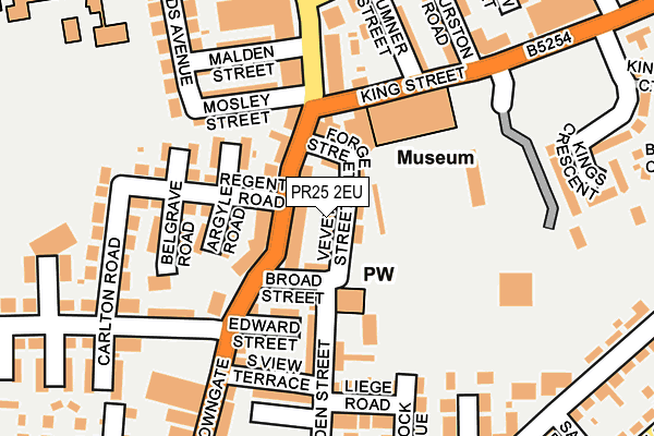 PR25 2EU map - OS OpenMap – Local (Ordnance Survey)