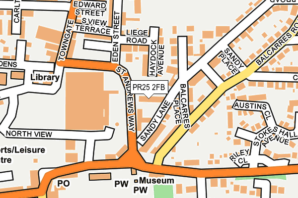 PR25 2FB map - OS OpenMap – Local (Ordnance Survey)