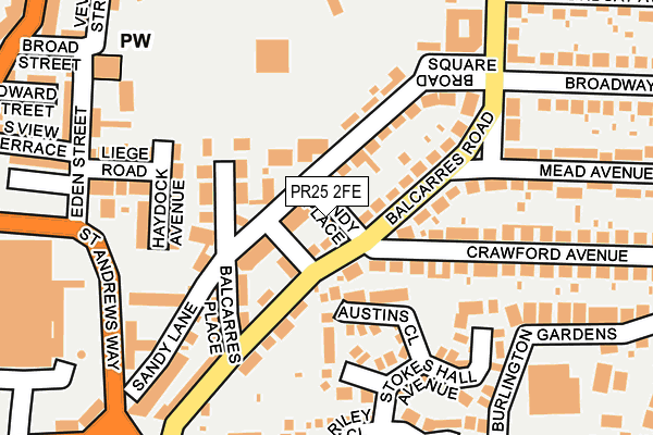 PR25 2FE map - OS OpenMap – Local (Ordnance Survey)