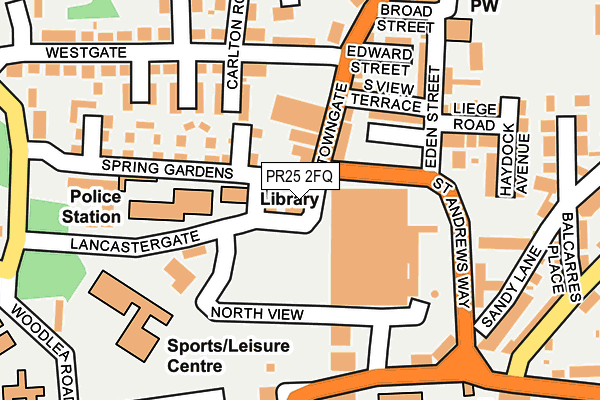 PR25 2FQ map - OS OpenMap – Local (Ordnance Survey)