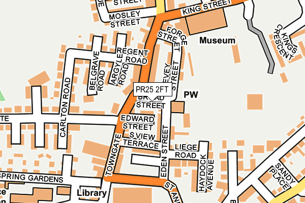 PR25 2FT map - OS OpenMap – Local (Ordnance Survey)