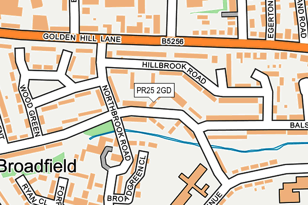 PR25 2GD map - OS OpenMap – Local (Ordnance Survey)