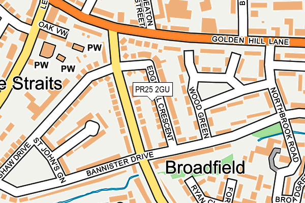 PR25 2GU map - OS OpenMap – Local (Ordnance Survey)