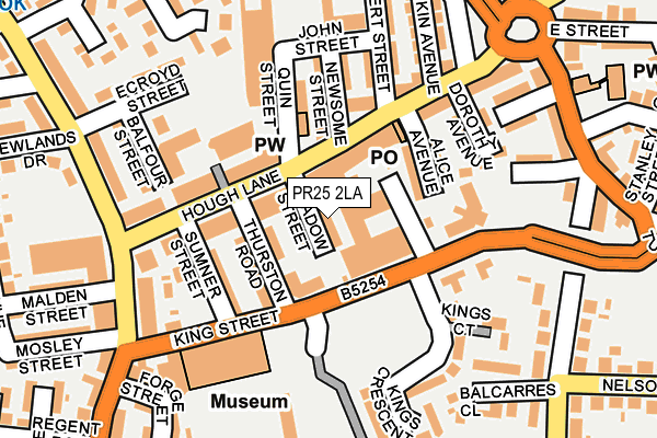 PR25 2LA map - OS OpenMap – Local (Ordnance Survey)