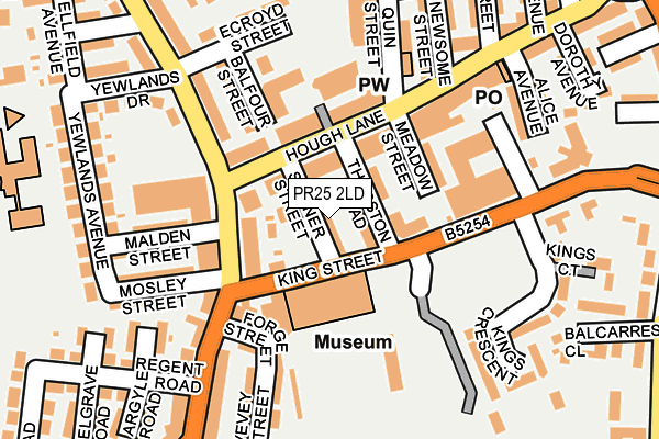 PR25 2LD map - OS OpenMap – Local (Ordnance Survey)
