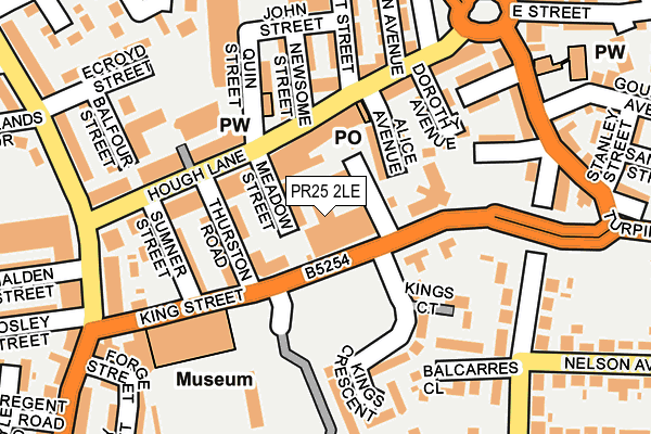 PR25 2LE map - OS OpenMap – Local (Ordnance Survey)