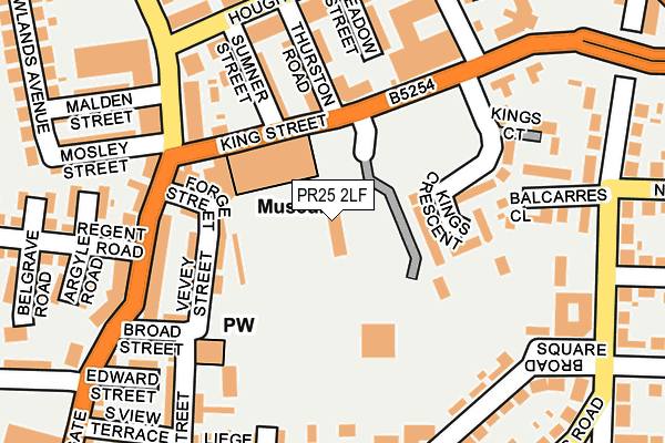 PR25 2LF map - OS OpenMap – Local (Ordnance Survey)