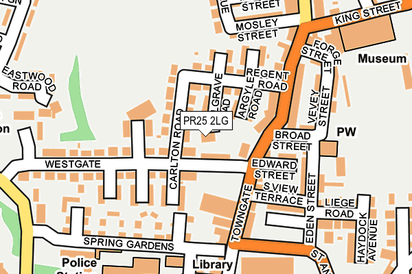 PR25 2LG map - OS OpenMap – Local (Ordnance Survey)