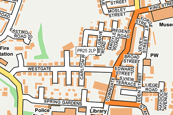 PR25 2LP map - OS OpenMap – Local (Ordnance Survey)