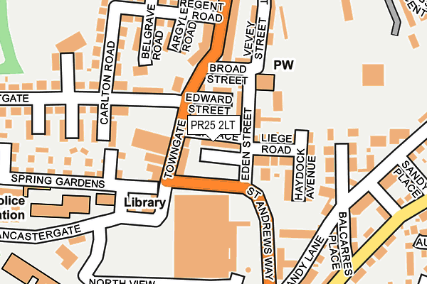 PR25 2LT map - OS OpenMap – Local (Ordnance Survey)