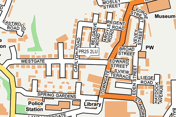 PR25 2LU map - OS OpenMap – Local (Ordnance Survey)