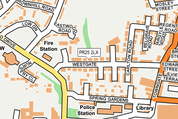 PR25 2LX map - OS OpenMap – Local (Ordnance Survey)