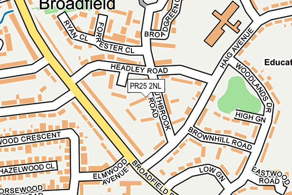 PR25 2NL map - OS OpenMap – Local (Ordnance Survey)