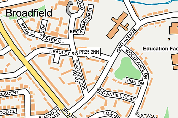 PR25 2NN map - OS OpenMap – Local (Ordnance Survey)