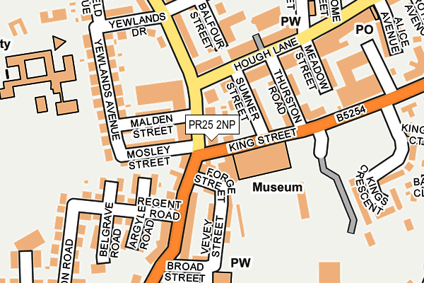 PR25 2NP map - OS OpenMap – Local (Ordnance Survey)