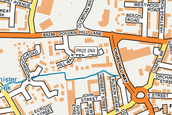 PR25 2NX map - OS OpenMap – Local (Ordnance Survey)