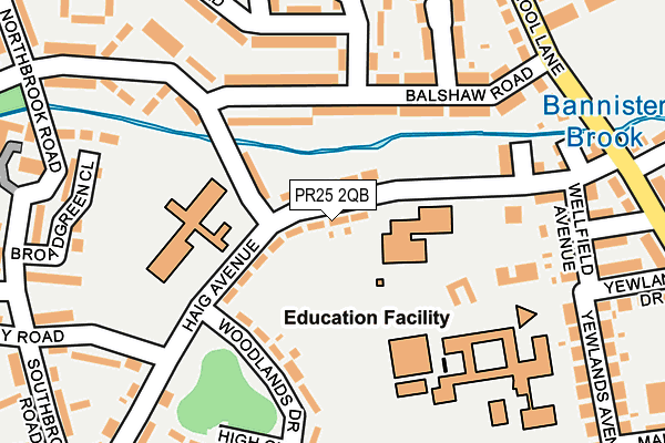 PR25 2QB map - OS OpenMap – Local (Ordnance Survey)