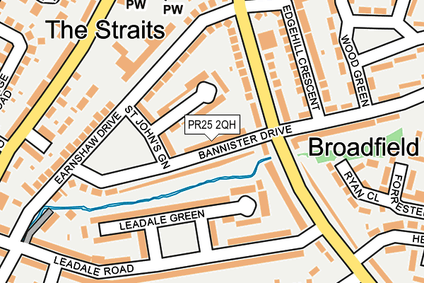 PR25 2QH map - OS OpenMap – Local (Ordnance Survey)