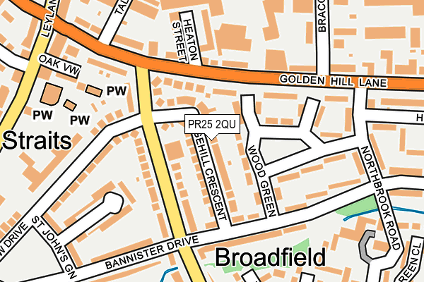 PR25 2QU map - OS OpenMap – Local (Ordnance Survey)