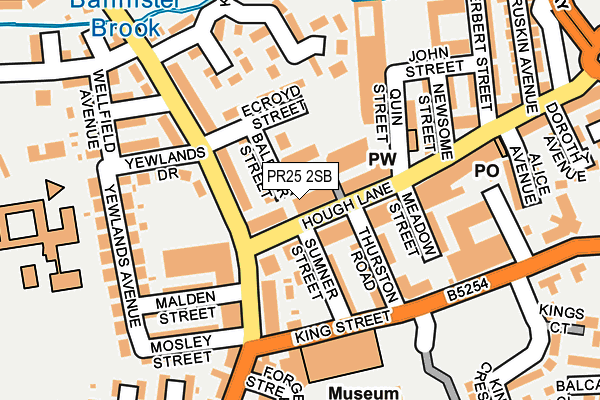 PR25 2SB map - OS OpenMap – Local (Ordnance Survey)