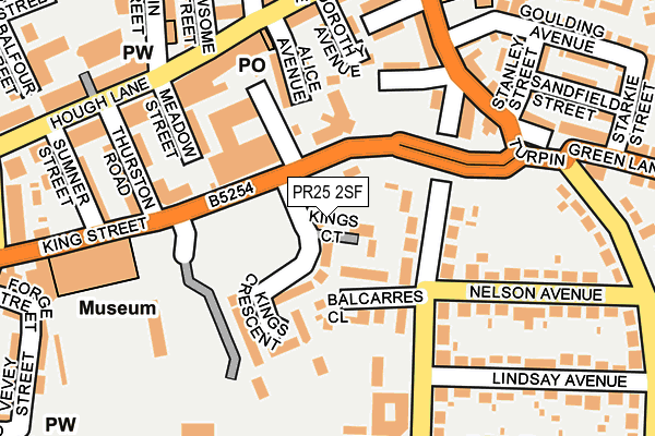 PR25 2SF map - OS OpenMap – Local (Ordnance Survey)