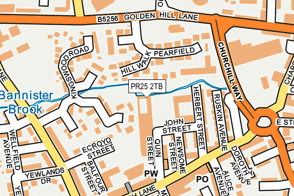 PR25 2TB map - OS OpenMap – Local (Ordnance Survey)