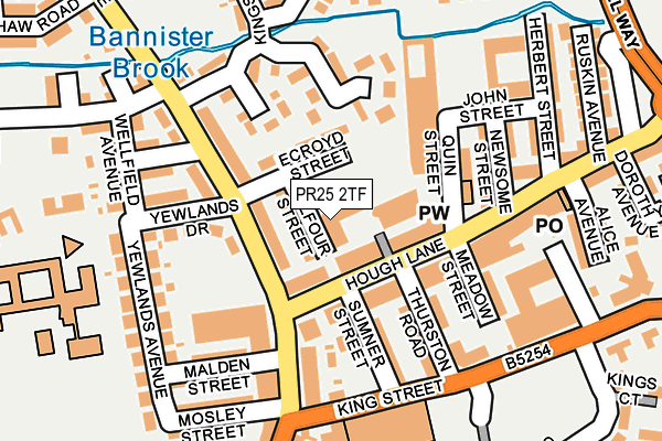 PR25 2TF map - OS OpenMap – Local (Ordnance Survey)