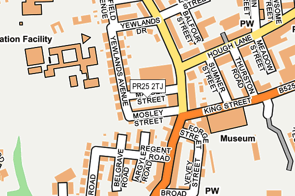 PR25 2TJ map - OS OpenMap – Local (Ordnance Survey)