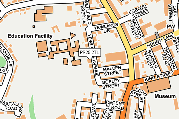 PR25 2TL map - OS OpenMap – Local (Ordnance Survey)