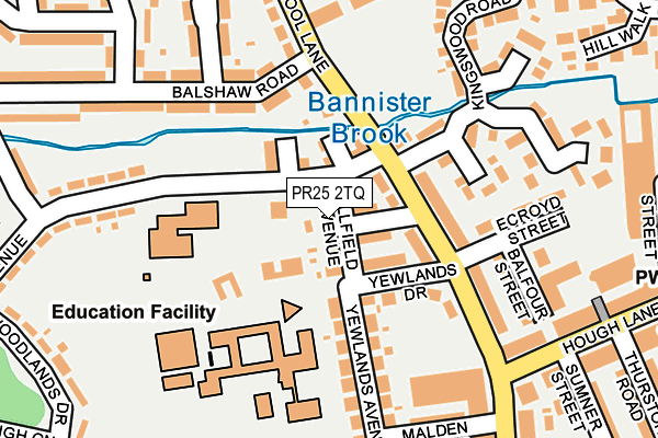 PR25 2TQ map - OS OpenMap – Local (Ordnance Survey)