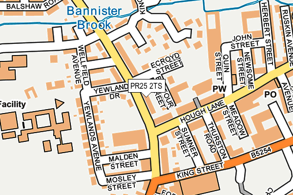 PR25 2TS map - OS OpenMap – Local (Ordnance Survey)