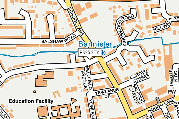 PR25 2TY map - OS OpenMap – Local (Ordnance Survey)