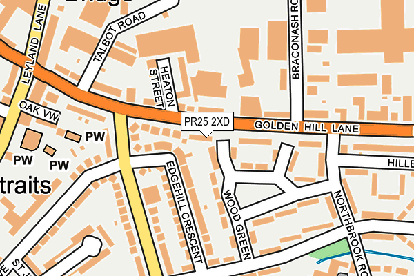 PR25 2XD map - OS OpenMap – Local (Ordnance Survey)