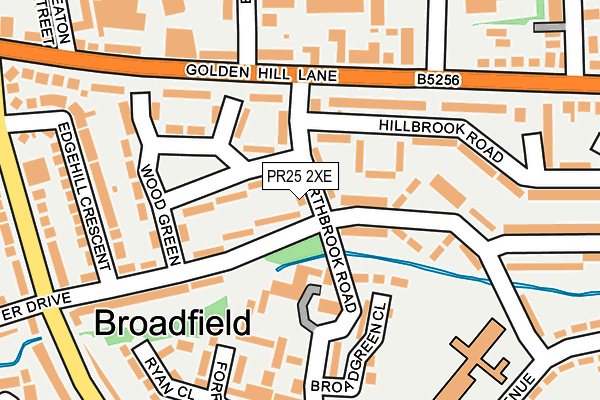 PR25 2XE map - OS OpenMap – Local (Ordnance Survey)