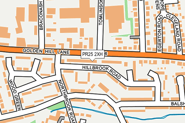 PR25 2XH map - OS OpenMap – Local (Ordnance Survey)