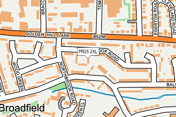 PR25 2XL map - OS OpenMap – Local (Ordnance Survey)
