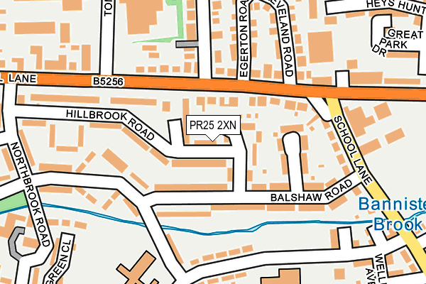 PR25 2XN map - OS OpenMap – Local (Ordnance Survey)