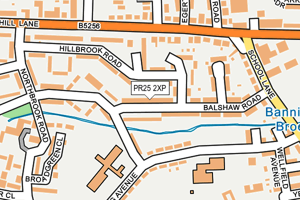 PR25 2XP map - OS OpenMap – Local (Ordnance Survey)