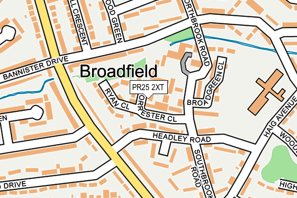 PR25 2XT map - OS OpenMap – Local (Ordnance Survey)