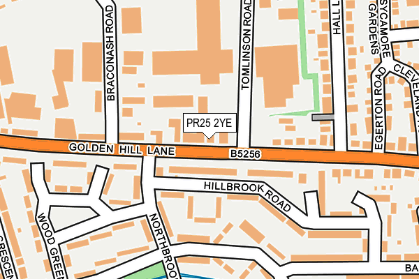 PR25 2YE map - OS OpenMap – Local (Ordnance Survey)