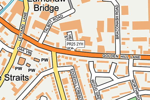 PR25 2YH map - OS OpenMap – Local (Ordnance Survey)