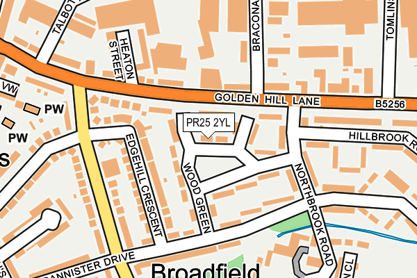 PR25 2YL map - OS OpenMap – Local (Ordnance Survey)
