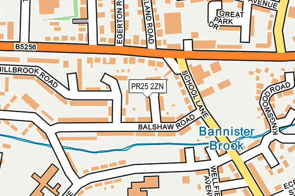 PR25 2ZN map - OS OpenMap – Local (Ordnance Survey)