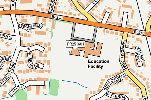 PR25 3AH map - OS OpenMap – Local (Ordnance Survey)