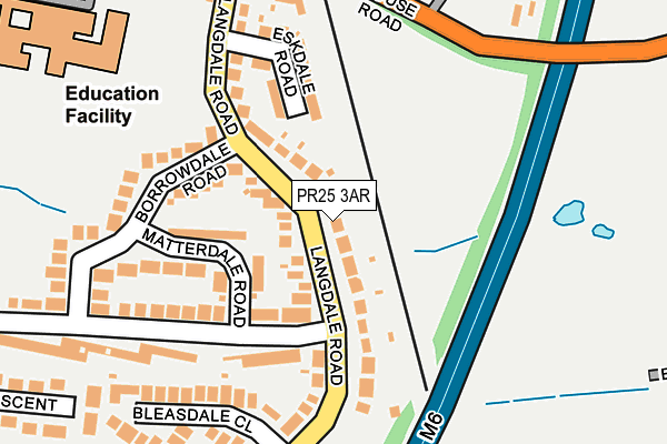 PR25 3AR map - OS OpenMap – Local (Ordnance Survey)